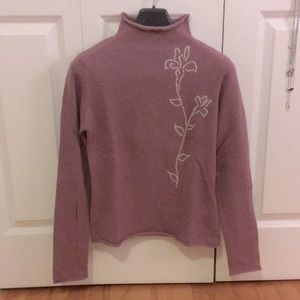 RW&CO Antique pink sweater with high neckline in medium size, adjusted